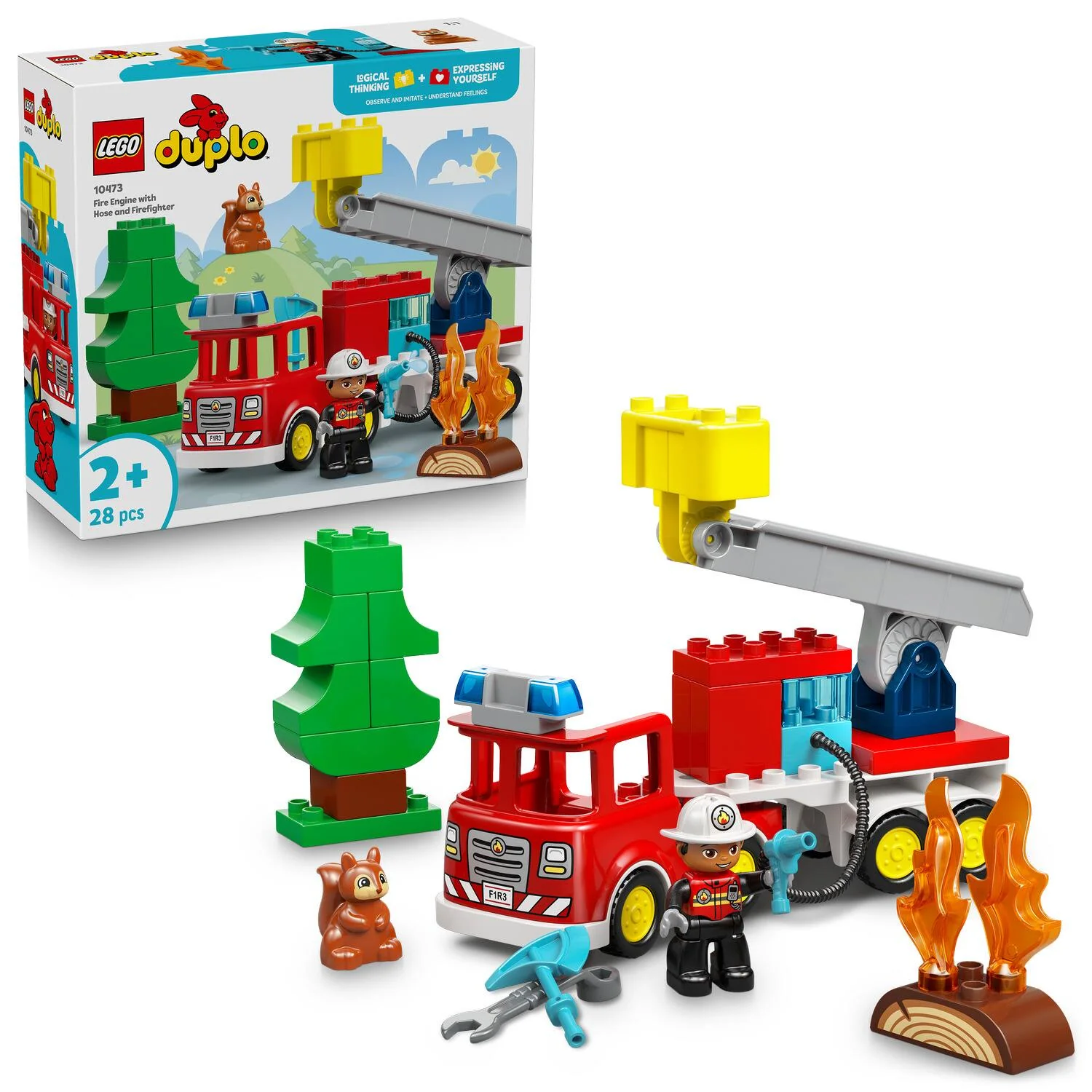 Lego 10473 Duplo Fire Truck With Hose And Firefighter - Image 2