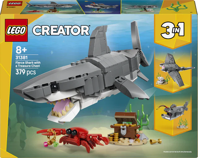 Lego 31381 Fierce Shark With A Treasure Chest