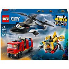 Lego 60462 City Helicopter, Fire Truck & Submarine Remix