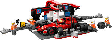 Lego 60443 City F1 Pit Stop & Pit Crew with Ferrari Car - Image 2