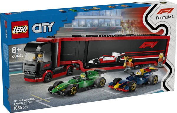 Lego 60445 F1 Truck with RB20 & AMR24 F1 Cars