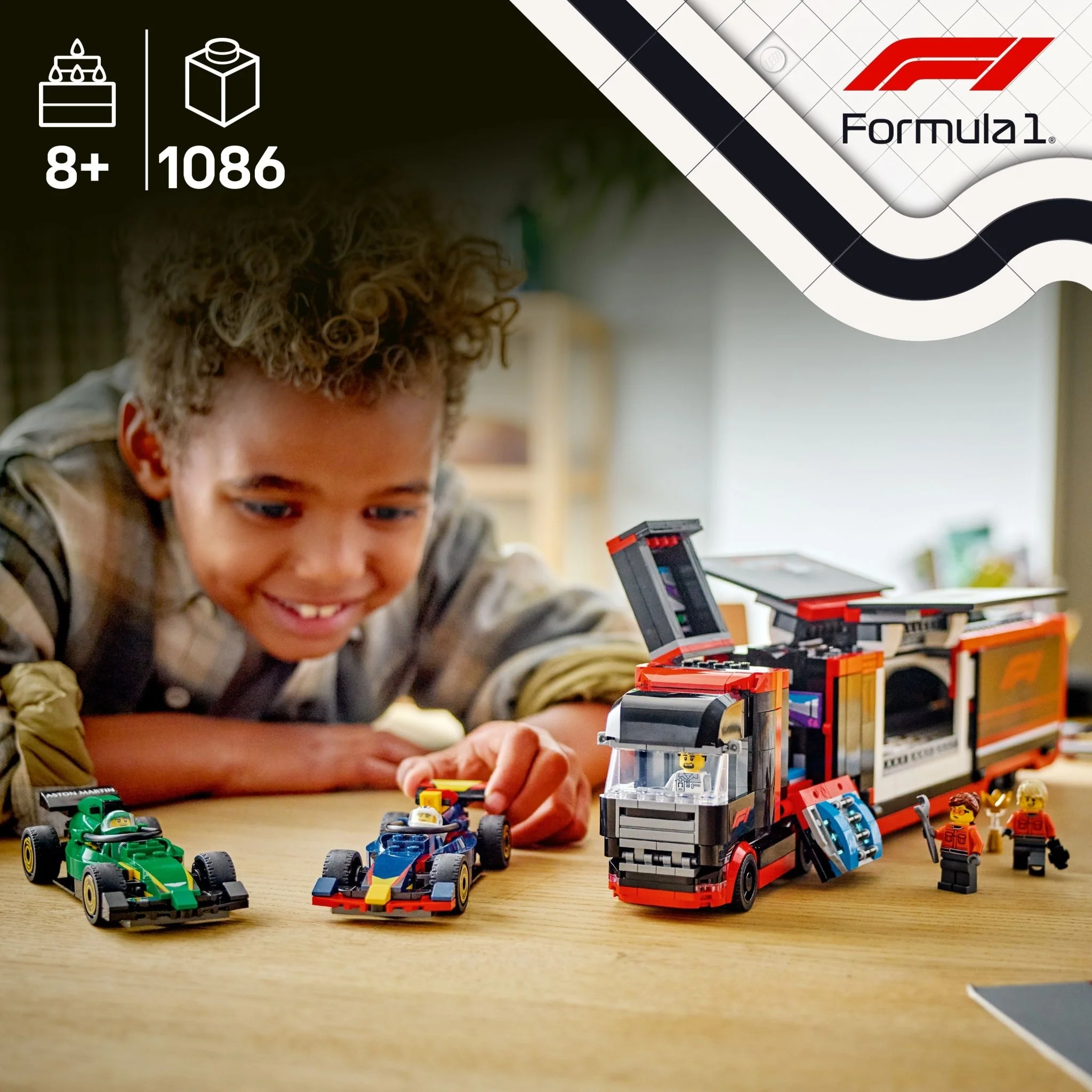 Lego 60445 F1 Truck with RB20 & AMR24 F1 Cars - Image 2