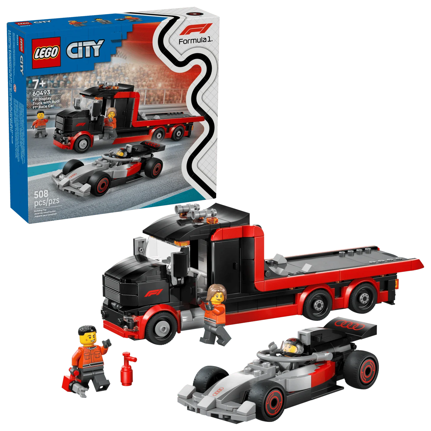 Lego 60493 City F1 Display Truck with Audi F1 Race Car