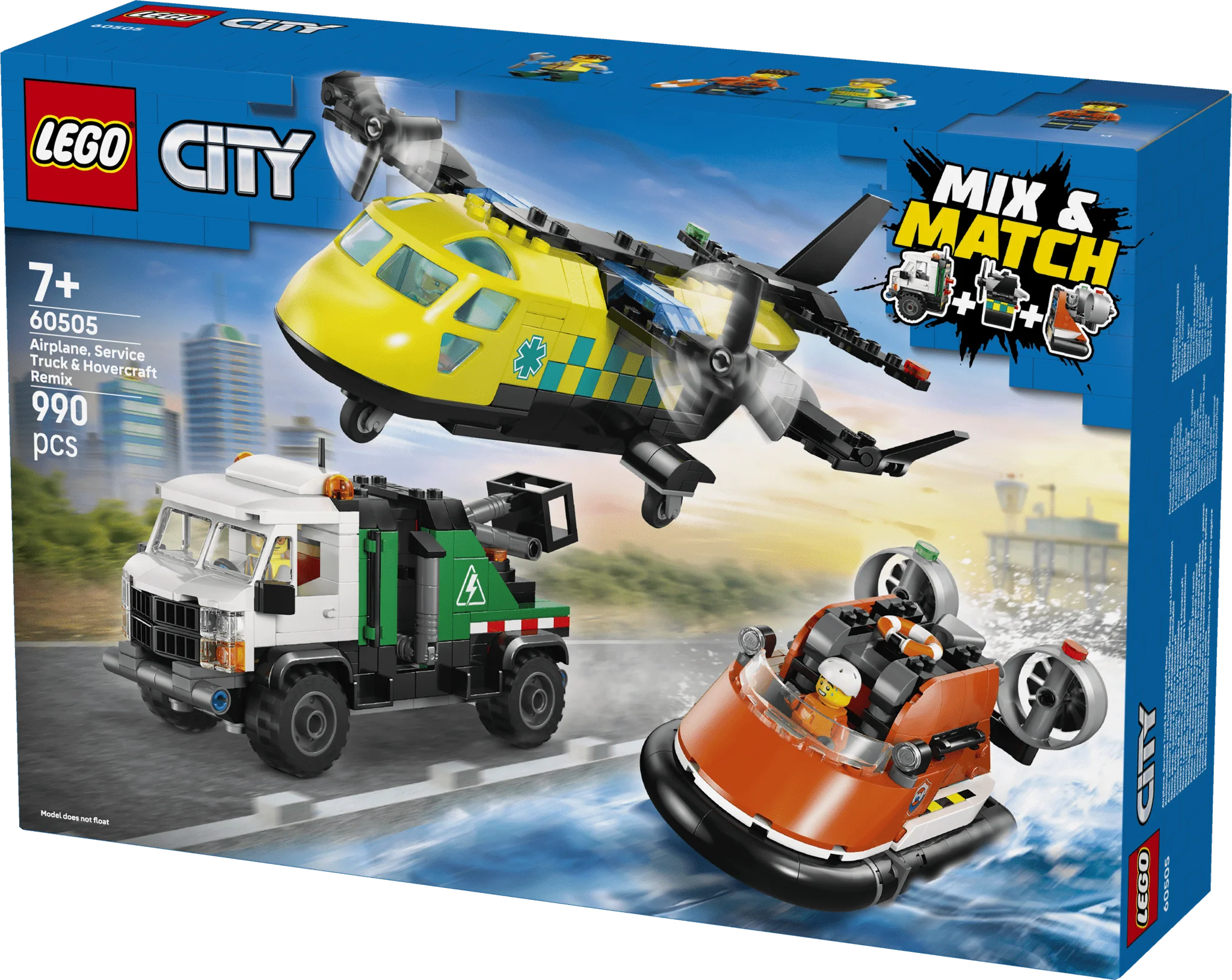 Lego 60505 Airplane, Service Truck & Hovercraft Remix