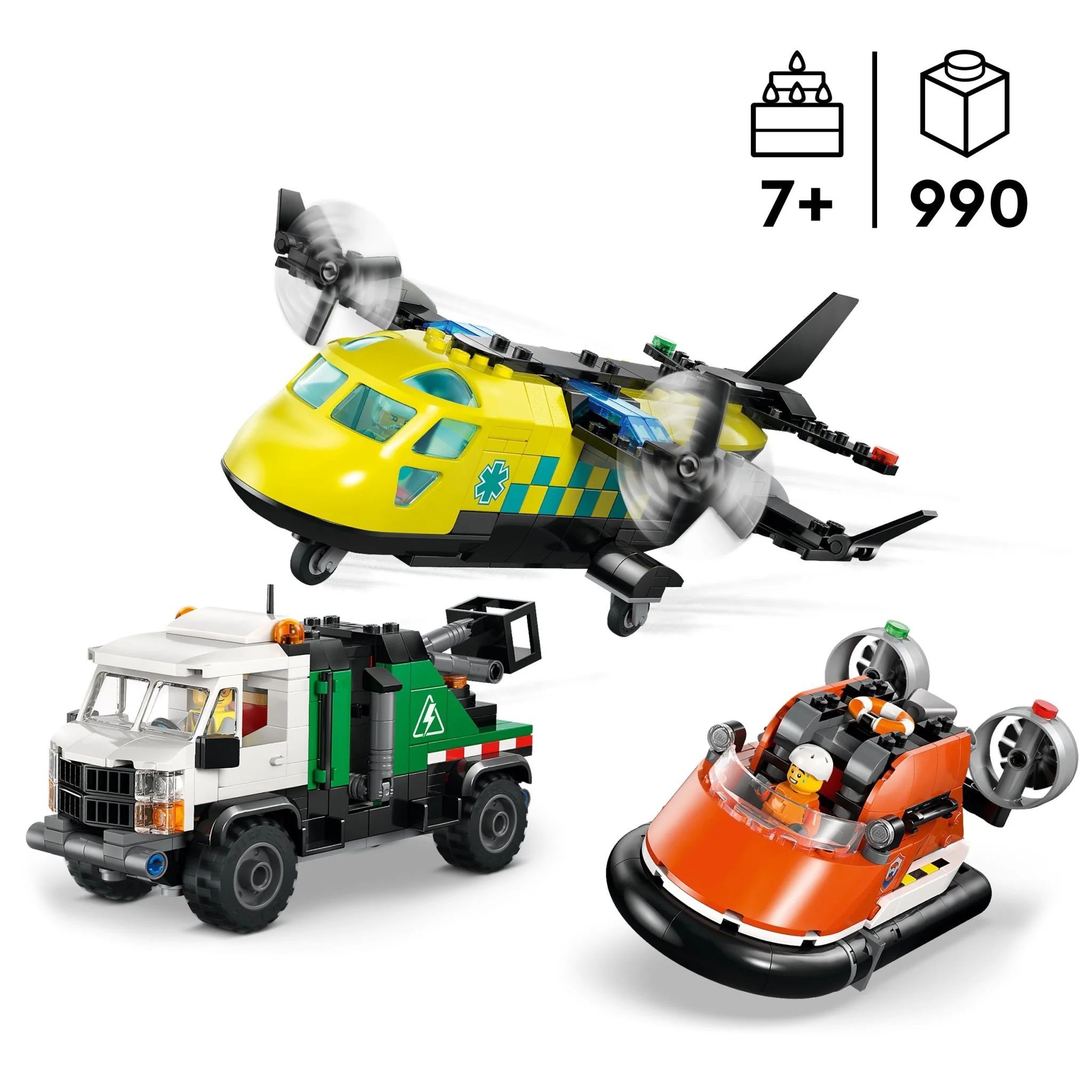 Lego 60505 Airplane, Service Truck & Hovercraft Remix - Image 3