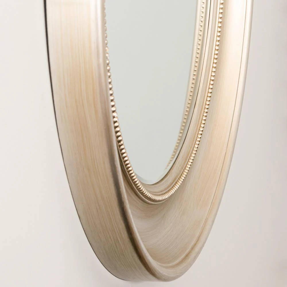 Lena Wall Mirror Beaded Round Champagne 90cm - Image 4