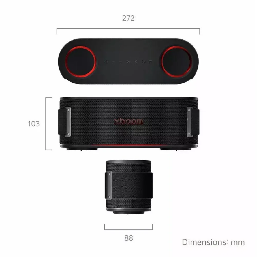 LG XBOOM Bounce Portable Bluetooth Speaker – Black - Image 3