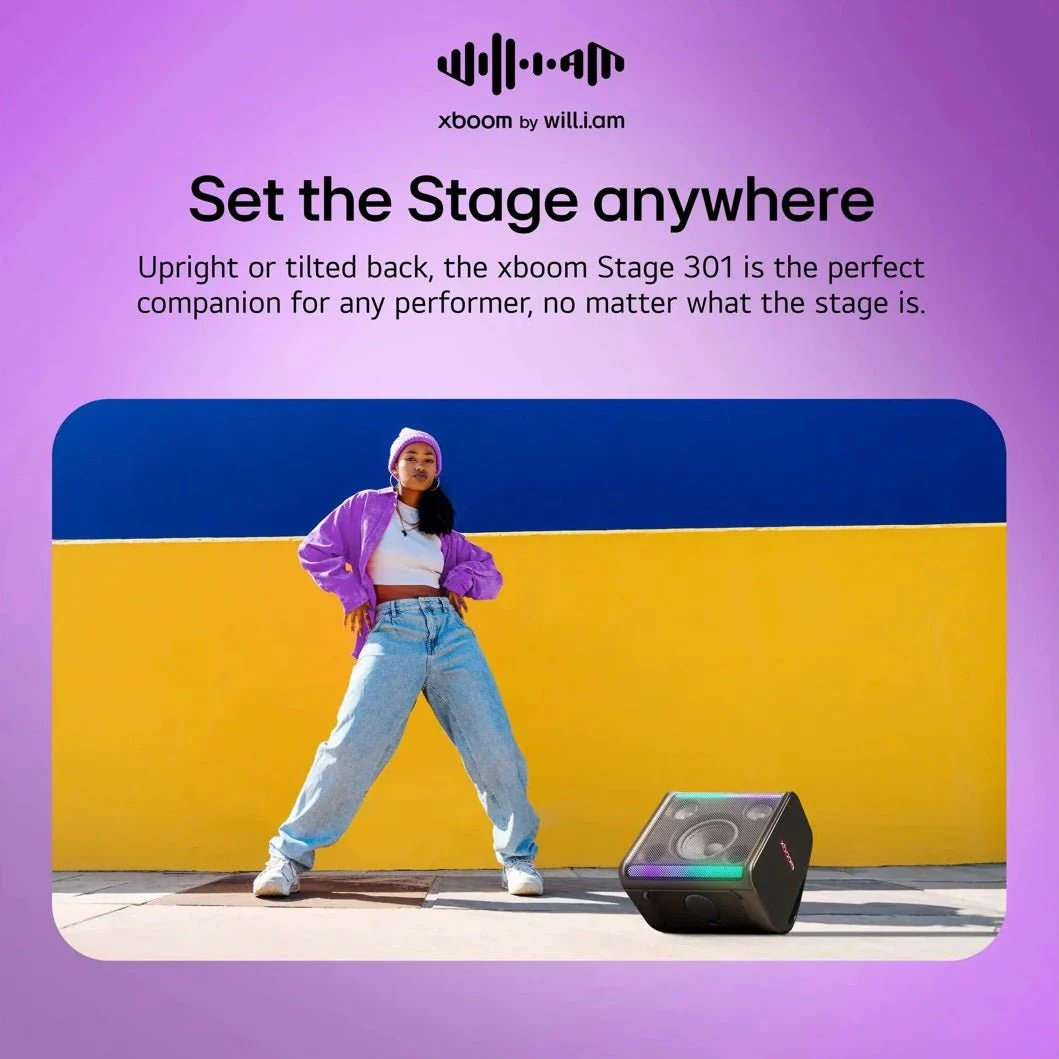 LG XBOOM STAGE 301 will.i.am Signature Bluetooth Speaker | Black - Image 5
