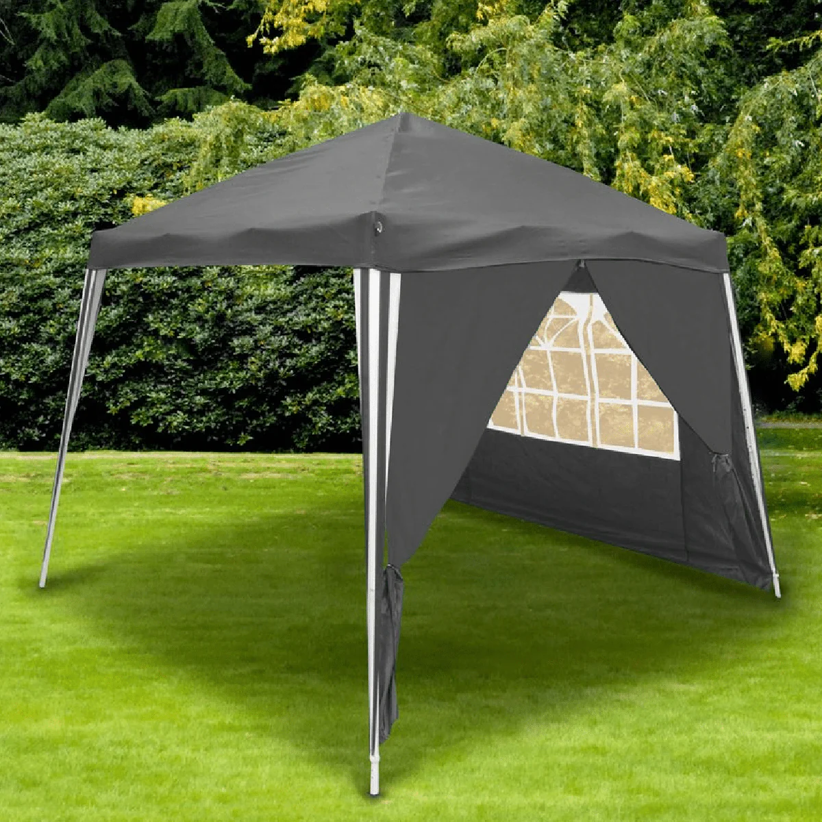 Lifetime Garden Foldable Party Tent Pavilion 3 x 3 x 2.45M with Side Walls - Anthracite - Image 4