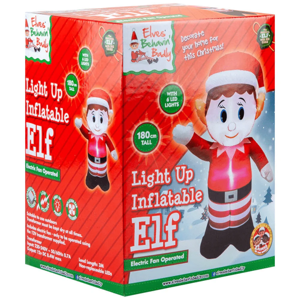 Light Up Inflatable Elf 180cm - Image 3
