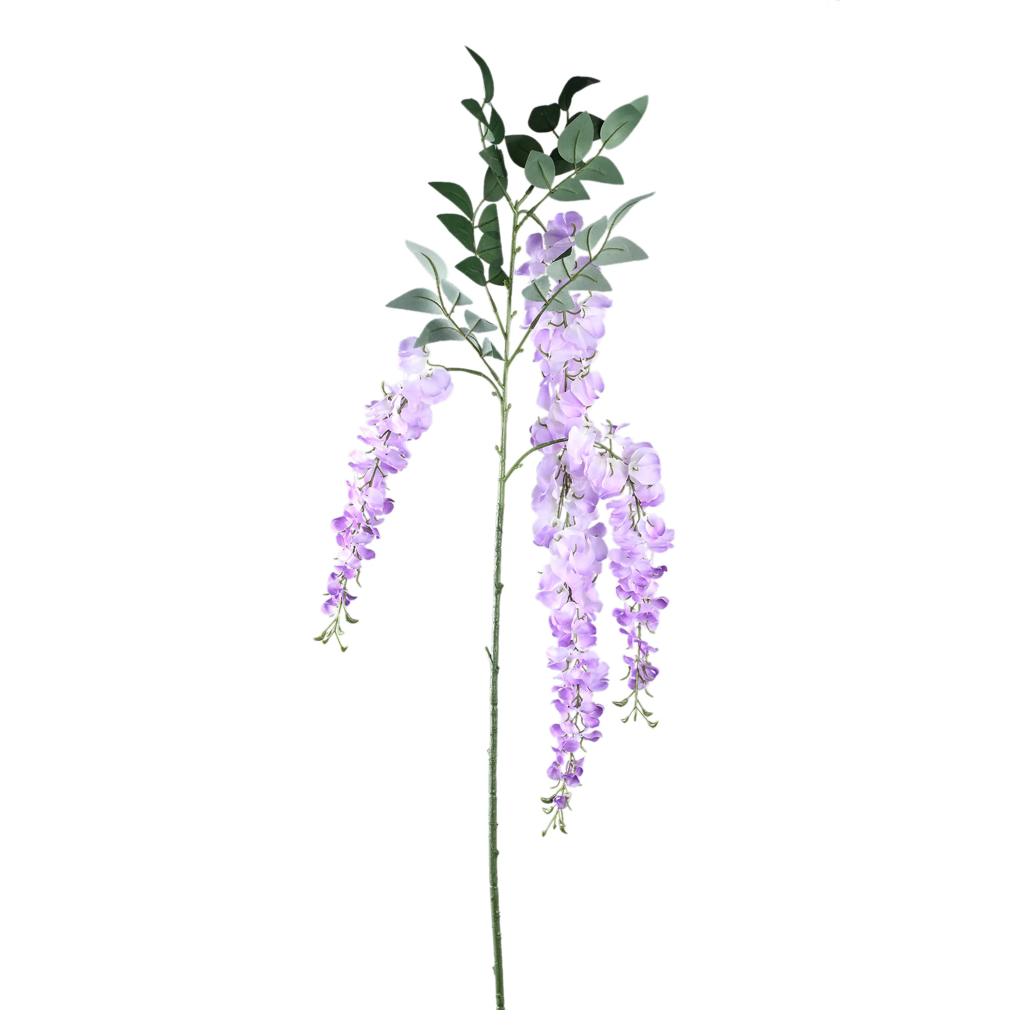 Lilac Wisteria Spray with Leaves Artificial Flower