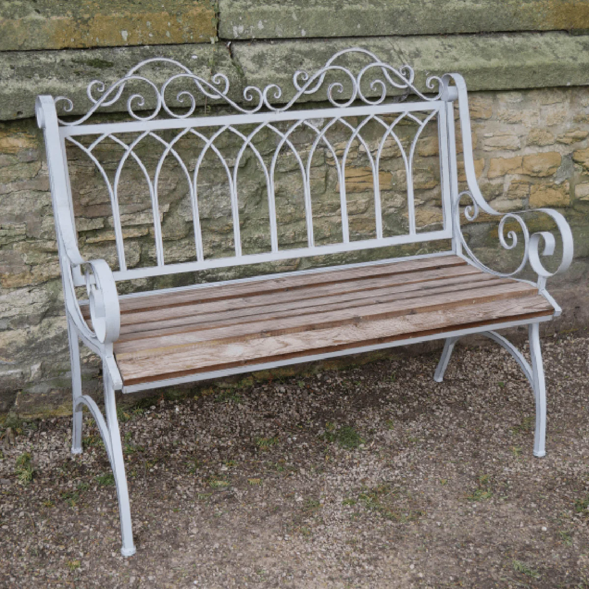 Lincoln Metal & Wood Garden Bench - Image 2