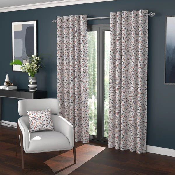 Lisbon 90" x 90” Polar Fleece Lined Eyelet Curtains Russet
