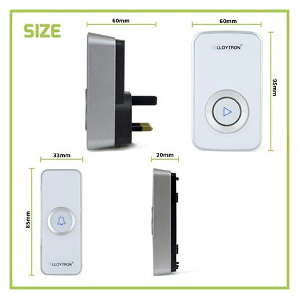 Lloytron 32 Melody Plugin Door Bell Chime Kit Grey - Image 6