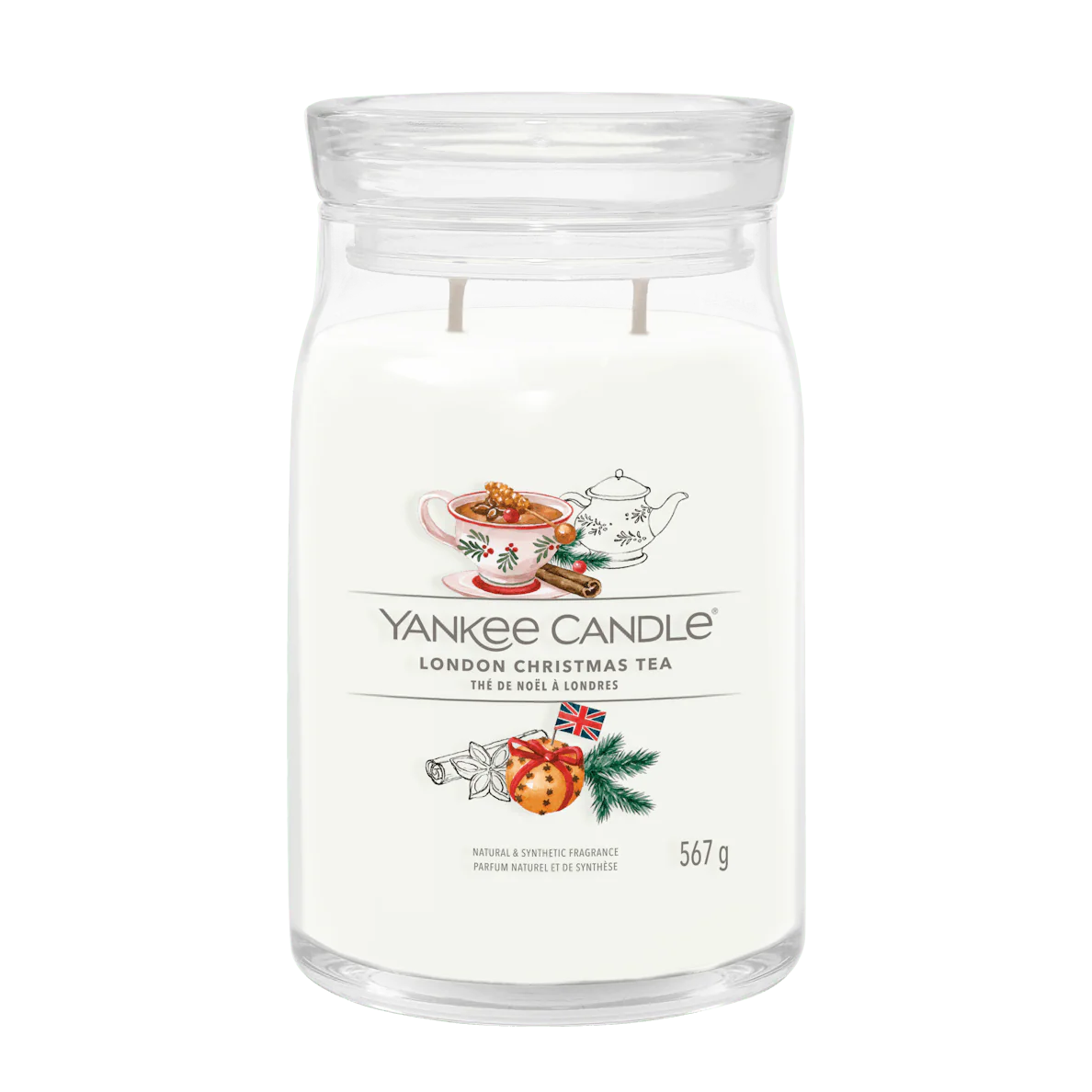 London Christmas Tea Signature Large Jar Yankee Candle 567g
