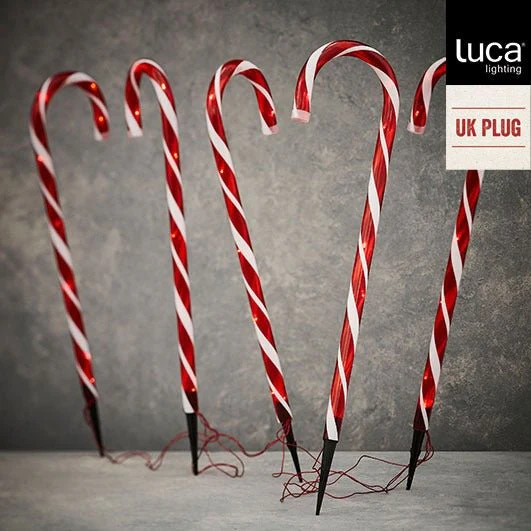 Luca Lighting Set of 5 Candy Canes Stake Lights - Image 2