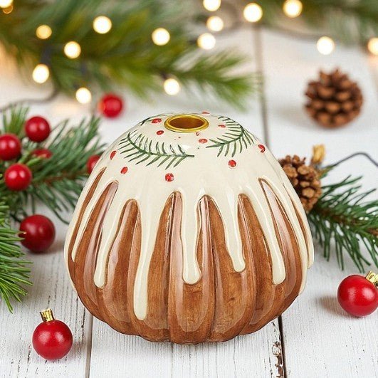 Lucie Candle Holder Cake Brown 12.5 x 16cm
