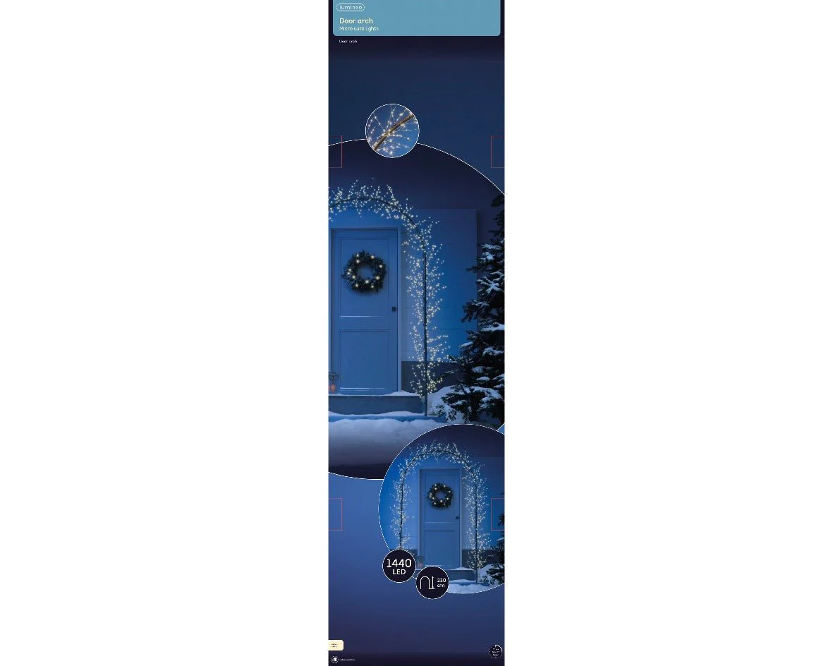 Lumineo 1440 LED Christmas Arch Steady Outdoor W.130cm x H.230cm - Image 2