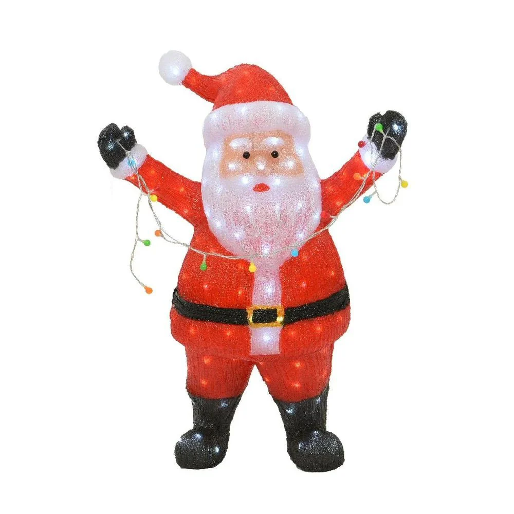 Lumineo 88cm LED Acrylic Flashing Santa Outdoor Decoration