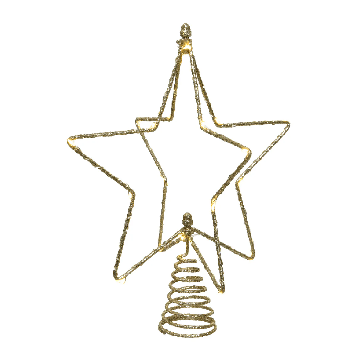 Lumineo Battery-Operated Micro LED Star Tree Topper with Gold Glitter - Image 2