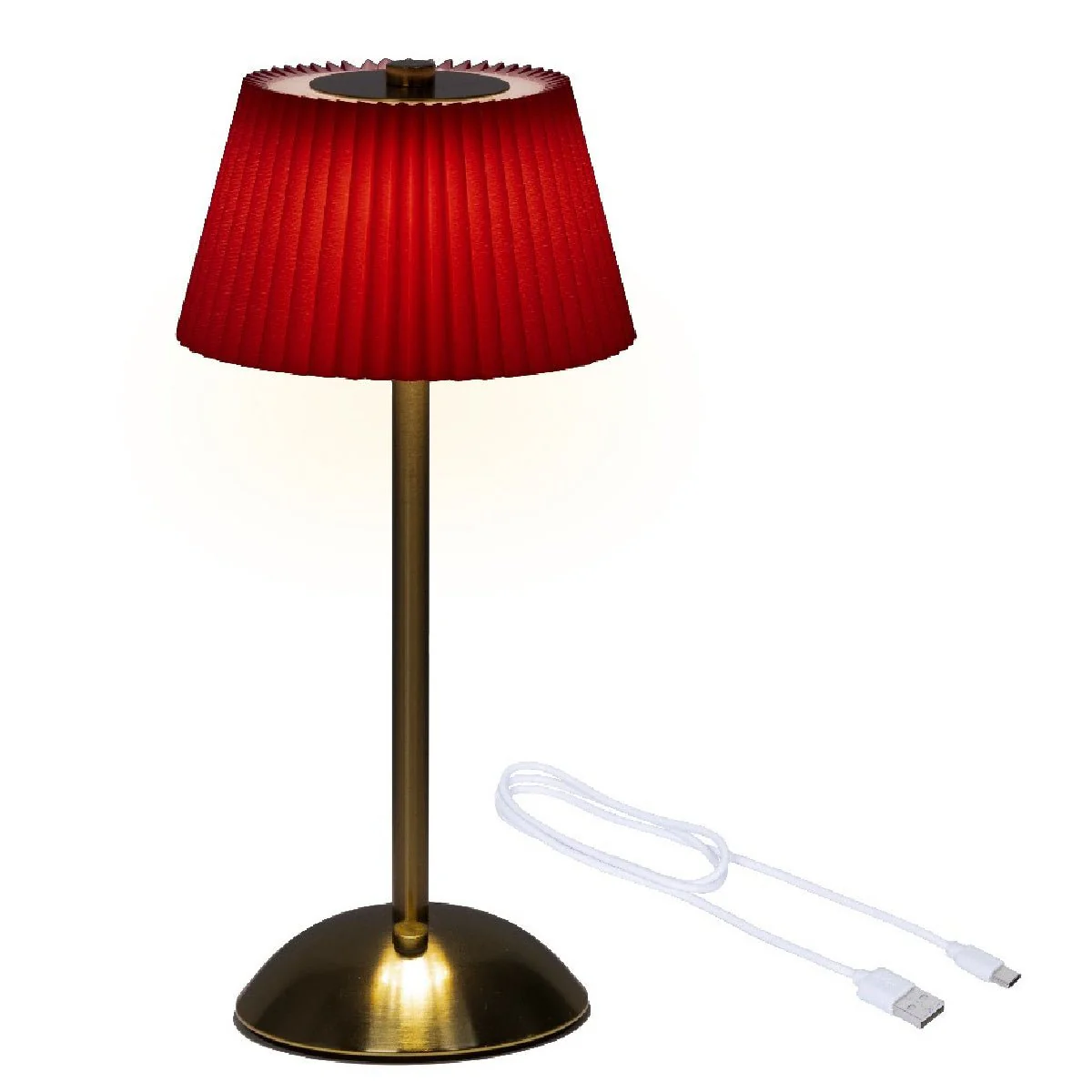 Lumineo LED Rechargeable Table Lamp Touch Operated Red/Gold
