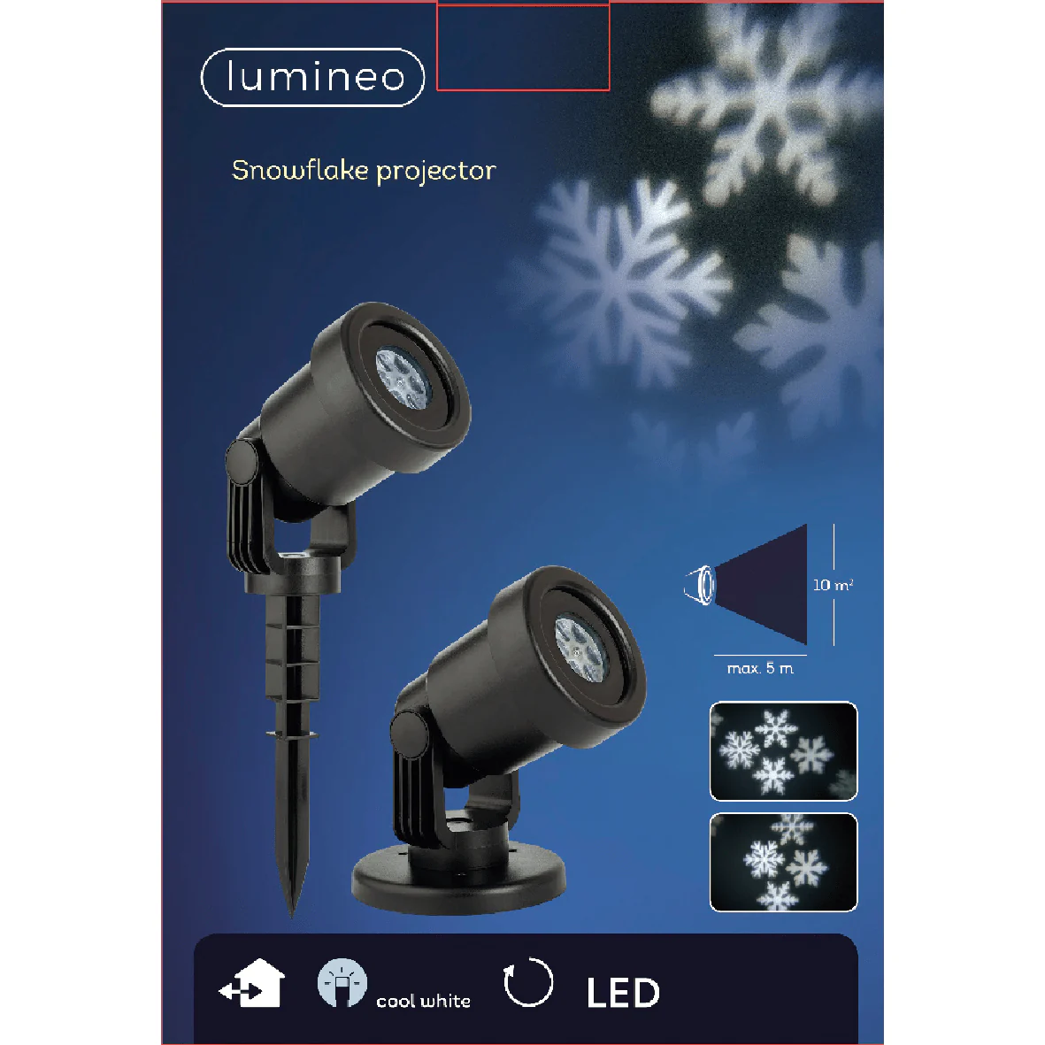 Lumineo LED Snowflakes Projector with Rotating Effect - Image 4