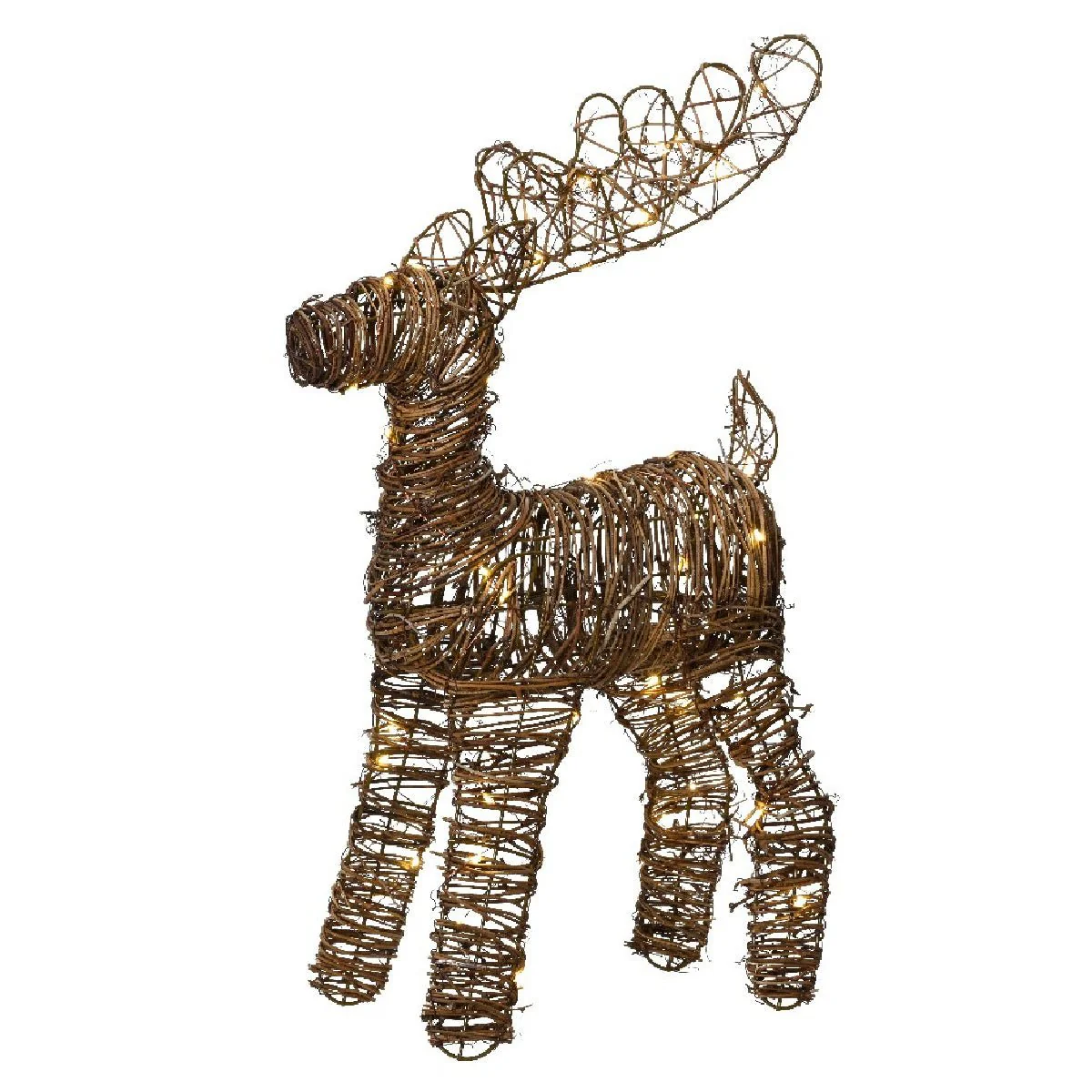 Lumineo Micro LED Reindeer Rattan Steady Battery Operated 55cm Indoor