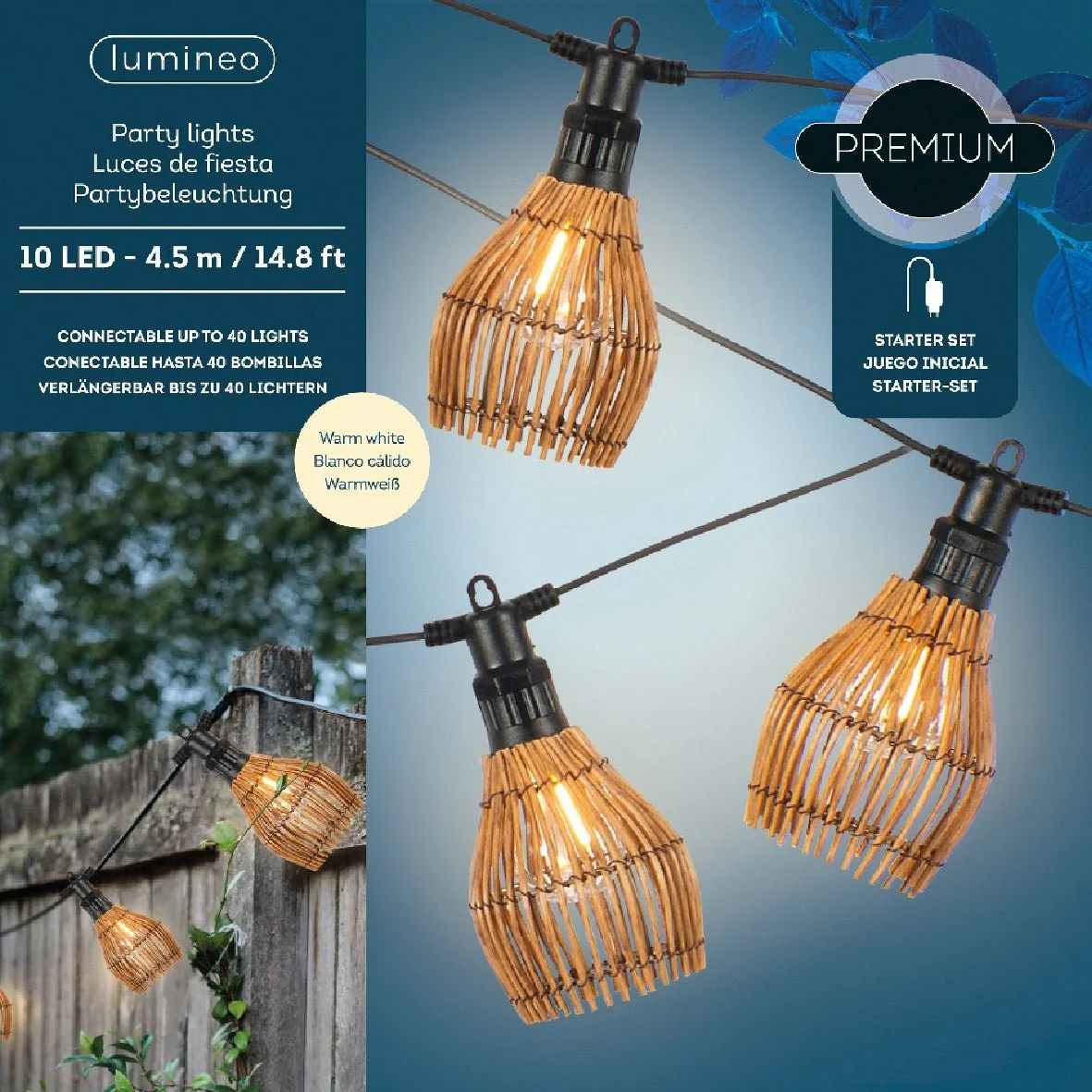 Lumineo Outdoor Party Lights – 10 LED (4.5m / 14.8ft)