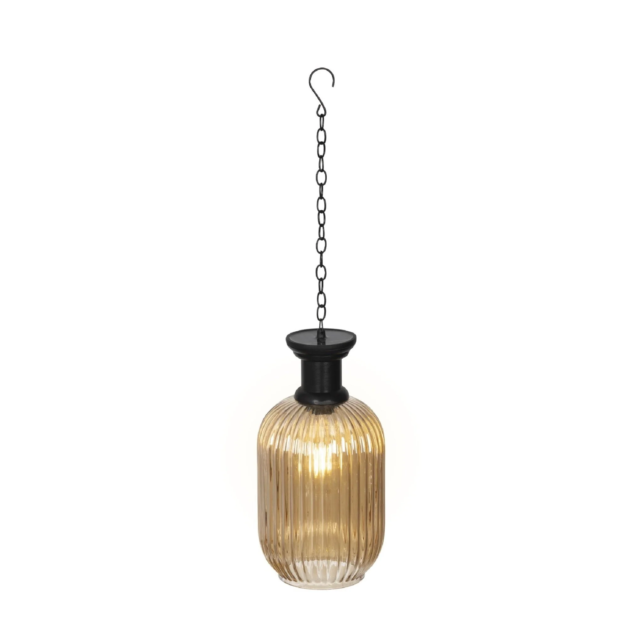 Lumineo Outdoor Solar Hanging Lamp in Golden Glass - Image 2