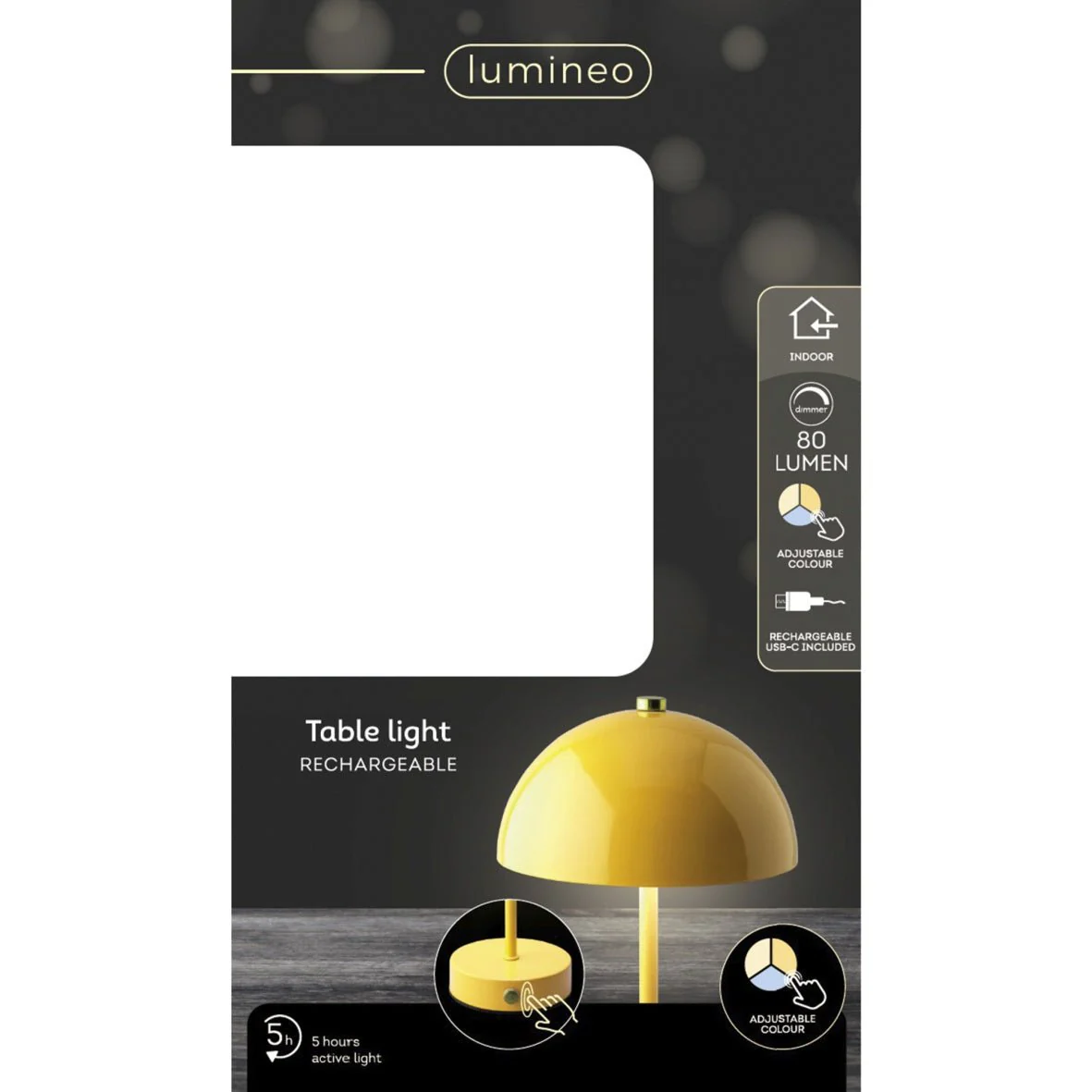 Lumineo Rechargeable Table Lamp in Yellow - Image 3