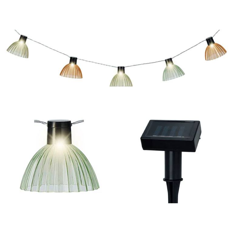 Lumineo Solar LED Grooved Lampshade Garland 4.5m – Warm White