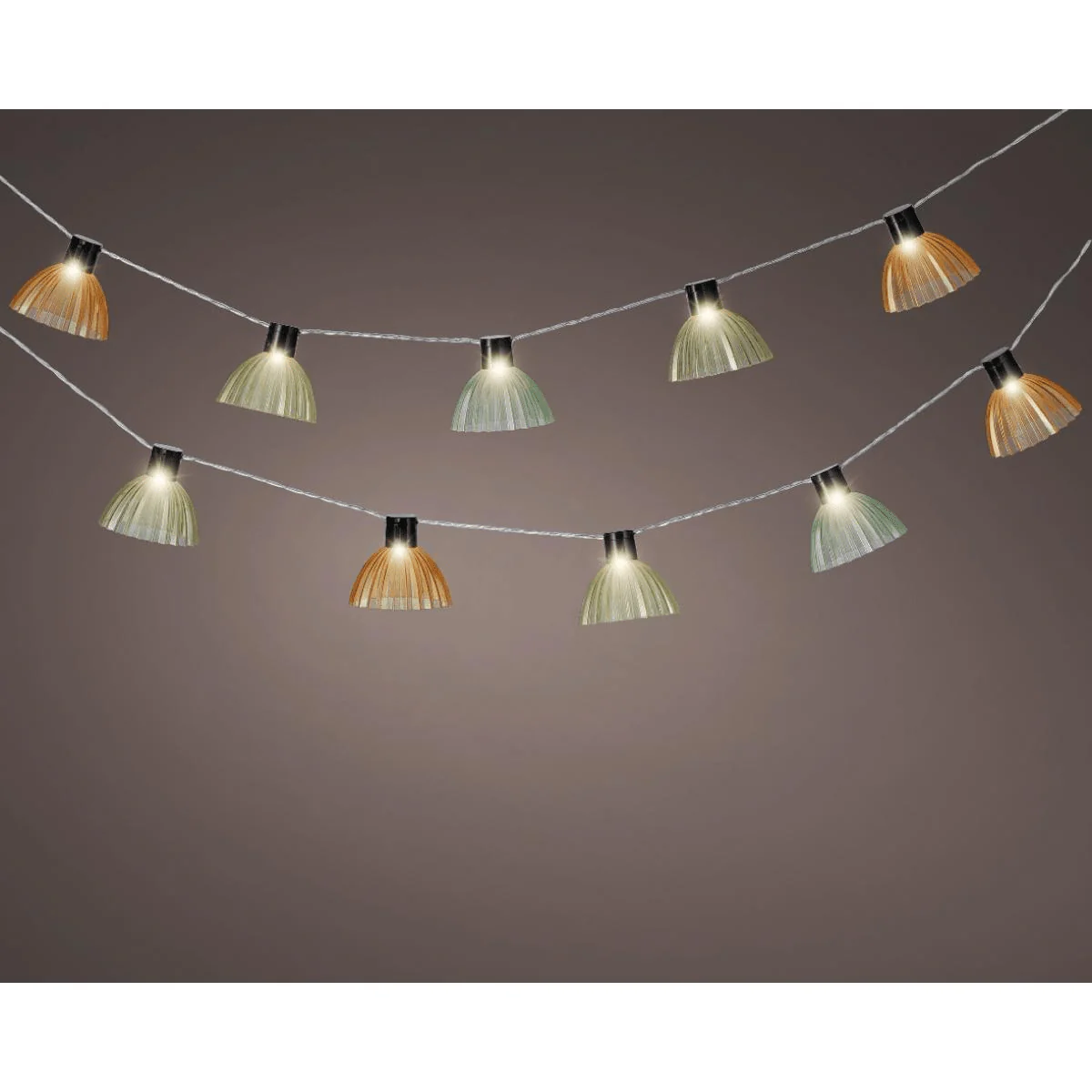 Lumineo Solar LED Grooved Lampshade Garland 4.5m – Warm White - Image 2