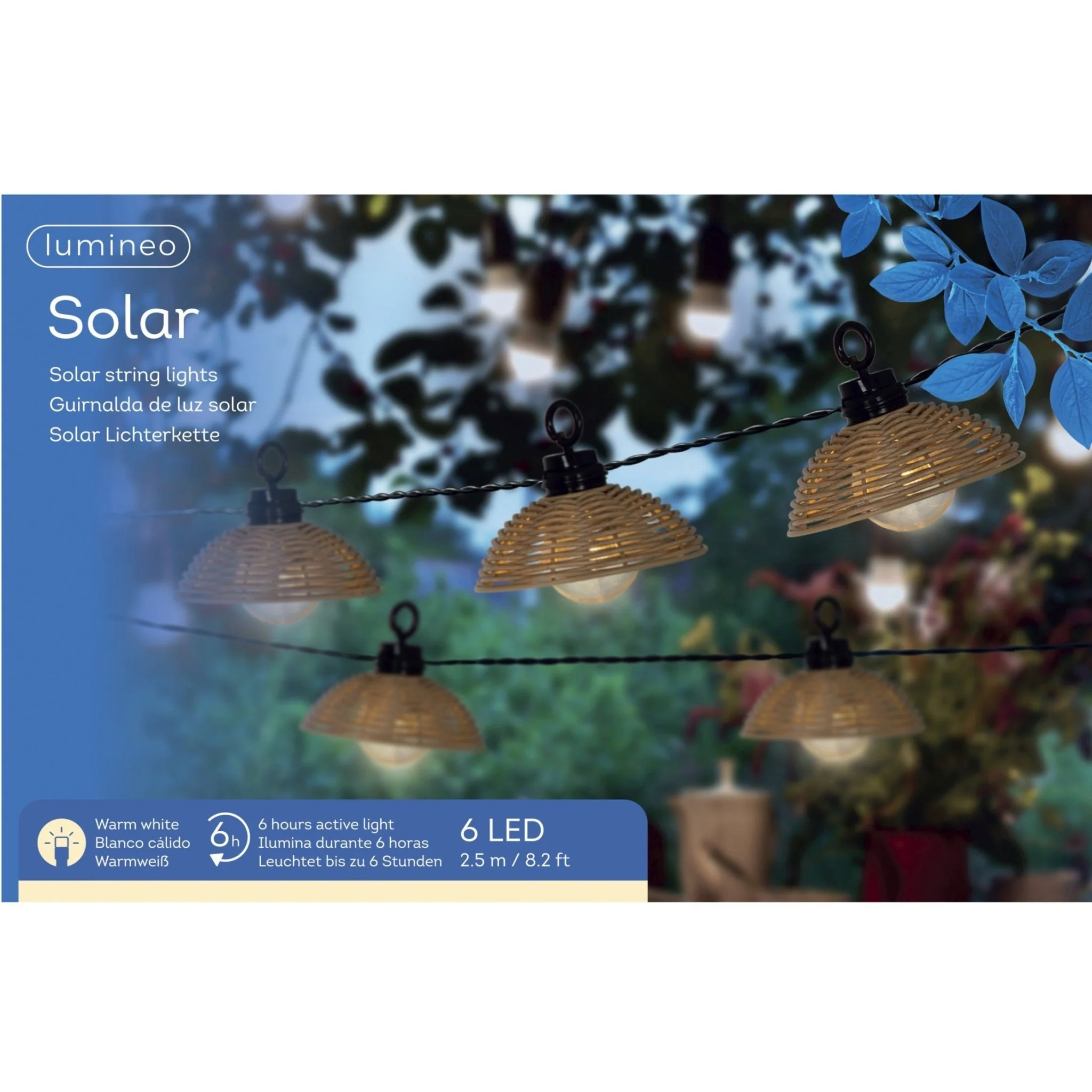 Lumineo Solar Party Light With Wicker Lampshades - Image 2