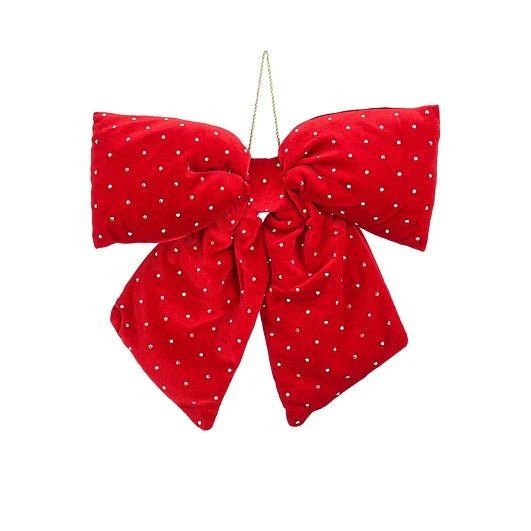 Luxury Christmas Bow Red with Gems 6 x 30 x 34cm