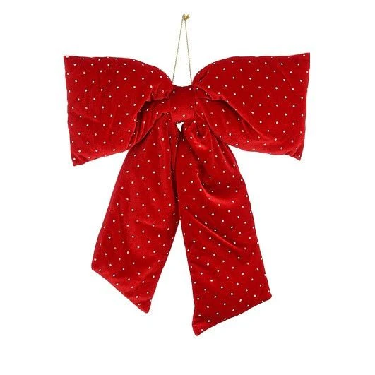 Luxury Christmas Bow Red with Gems 7 x 39 x 50cm