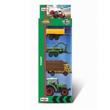 Maisto Mini Working Machines - 4 Pack Of Tractors Fendt