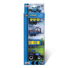 Maisto Mini Working Machines - 4 Pack Of Tractors New Holland