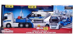 Majorette Sos Volvo Fh 16 Police Truck + Helicopter