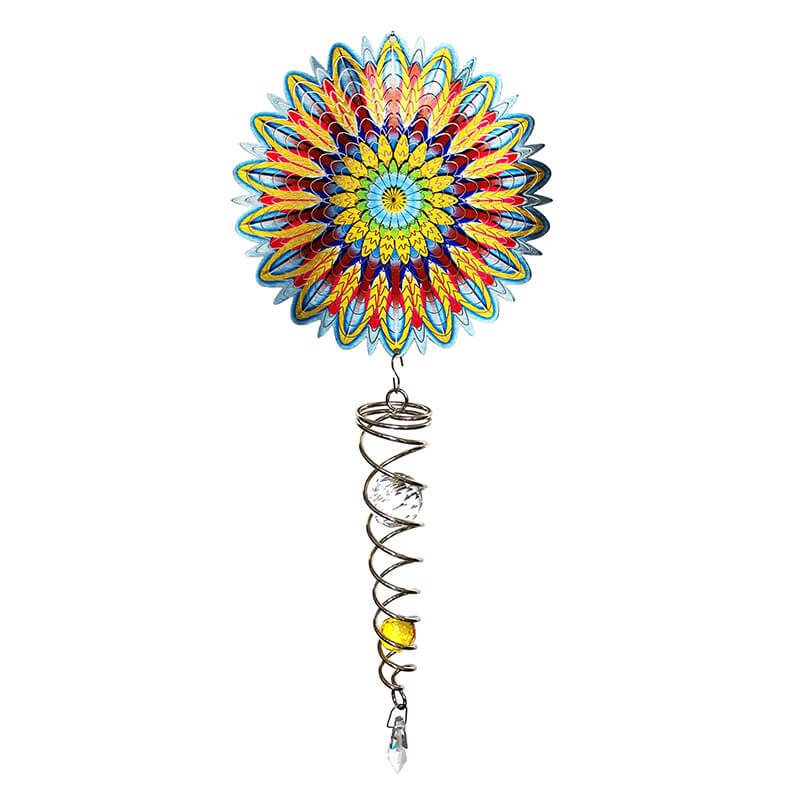 Mandala Flower Artist Crystal Tail Wind Spinner