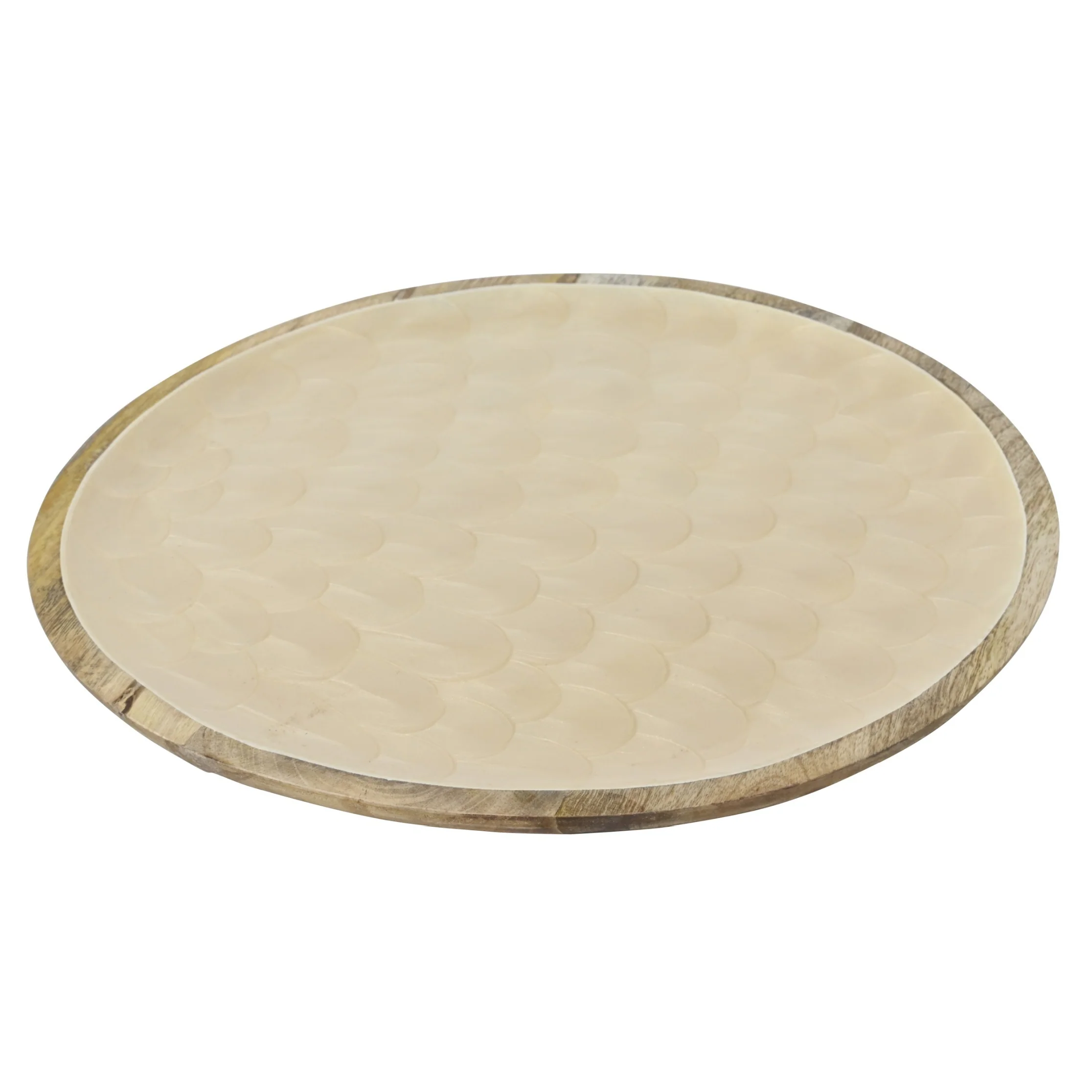 Mango Wood Cream Decor Plate – 30 cm (Food‑Safe Lacquer) - Image 3
