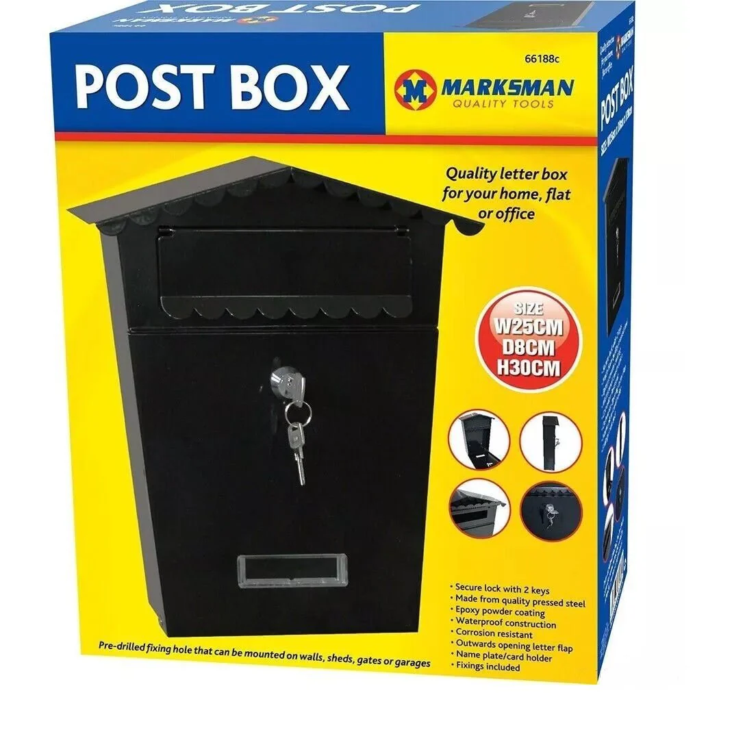 Marksman Lockable Post Box - Black