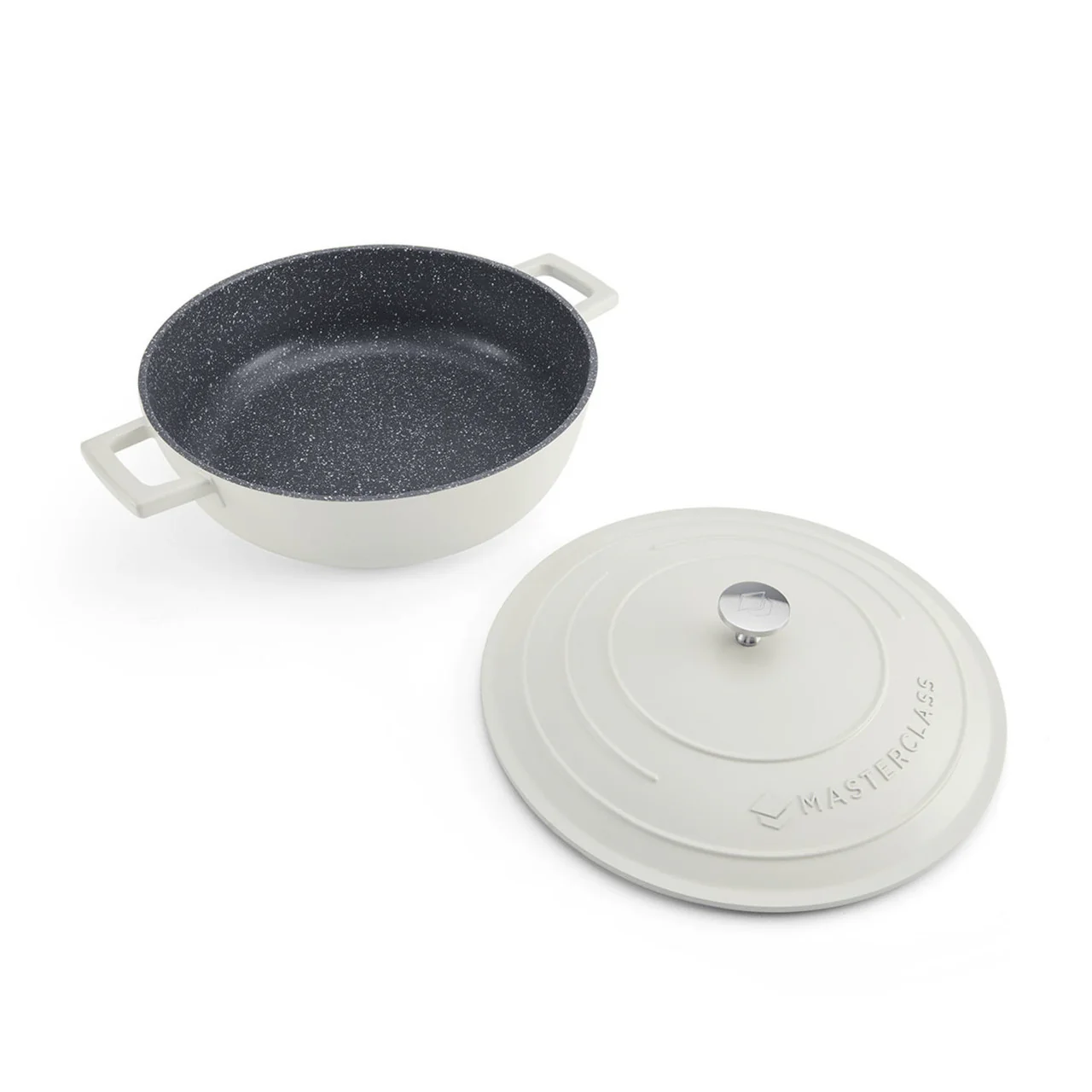 MasterClass Cast Aluminium Shallow Casserole Dish, 4L, Cream - Image 3