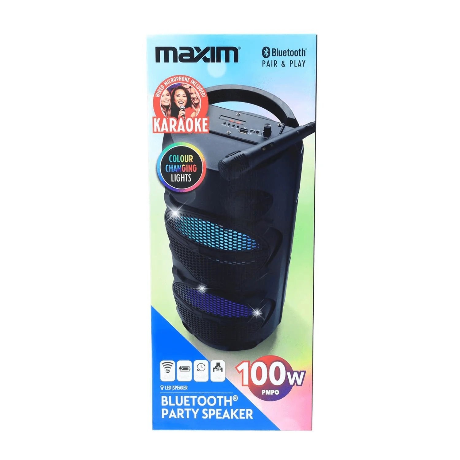 Maxim Bluetooth LED Party Speaker 100w