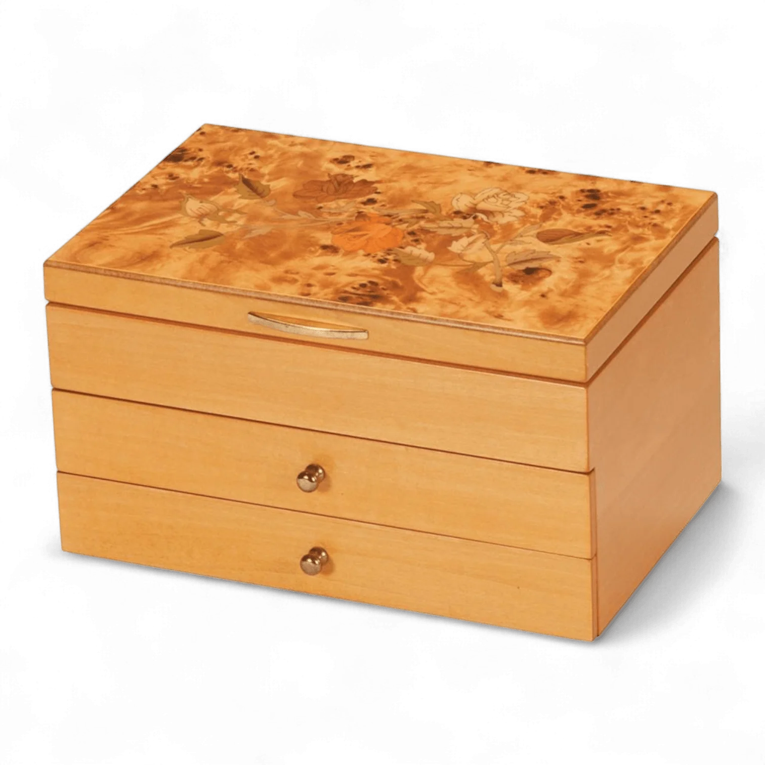 Meagan Oriental Rose Jewellery Box – Two-Drawer Design