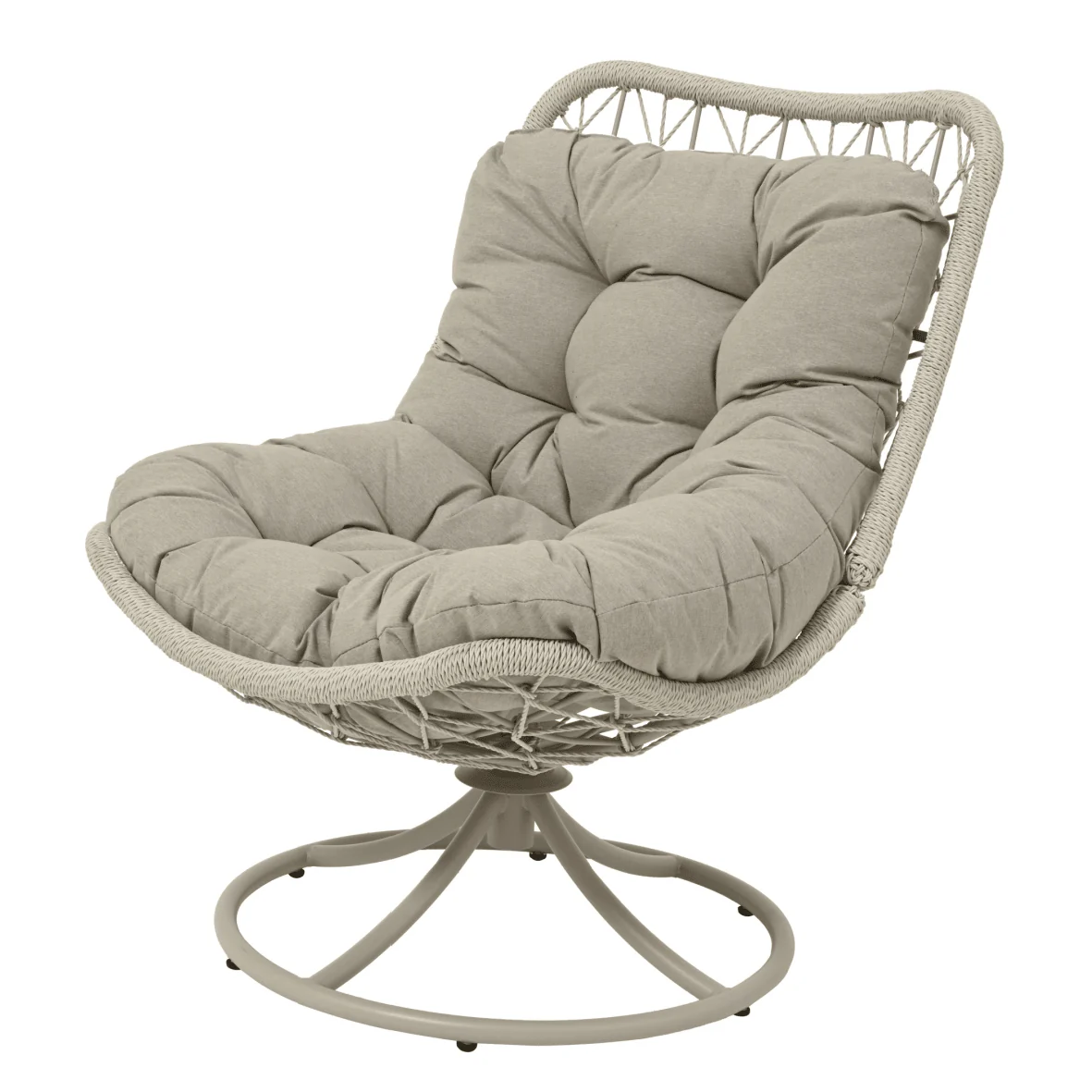 Medellín Swivel Garden Armchair Grey with Cushion