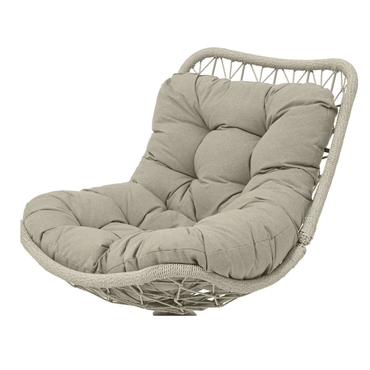 Medellín Swivel Garden Armchair Grey with Cushion - Image 3
