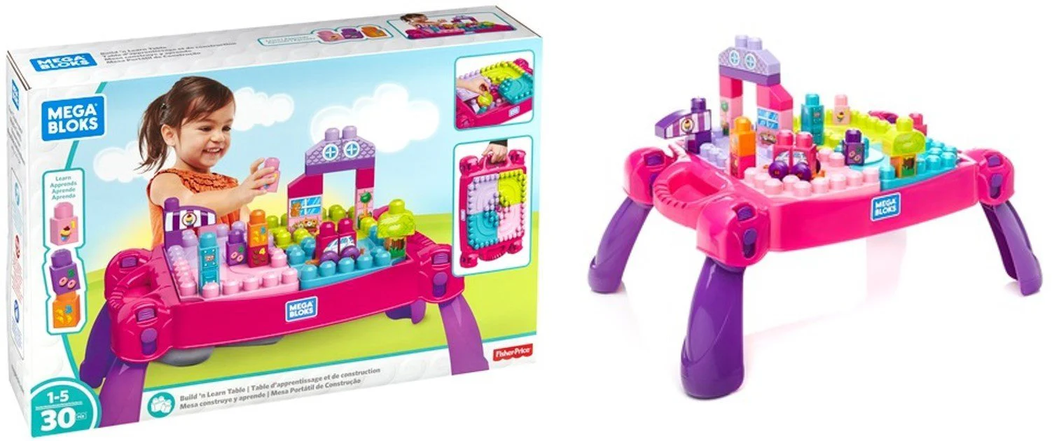 MegaBloks Build N Learn Table pink