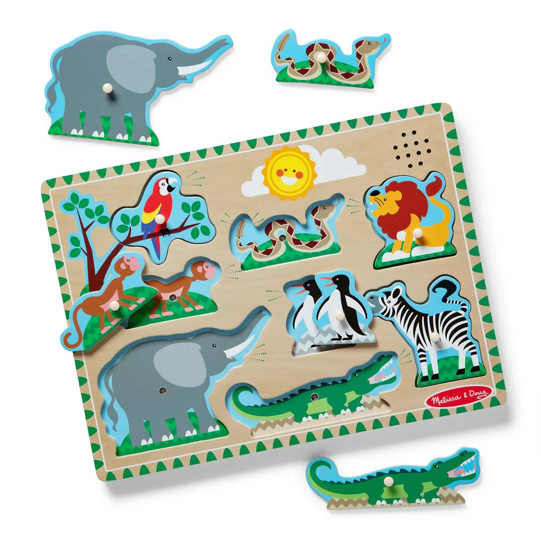 Melissa and Doug Zoo Animal Sound Puzzle - Image 3