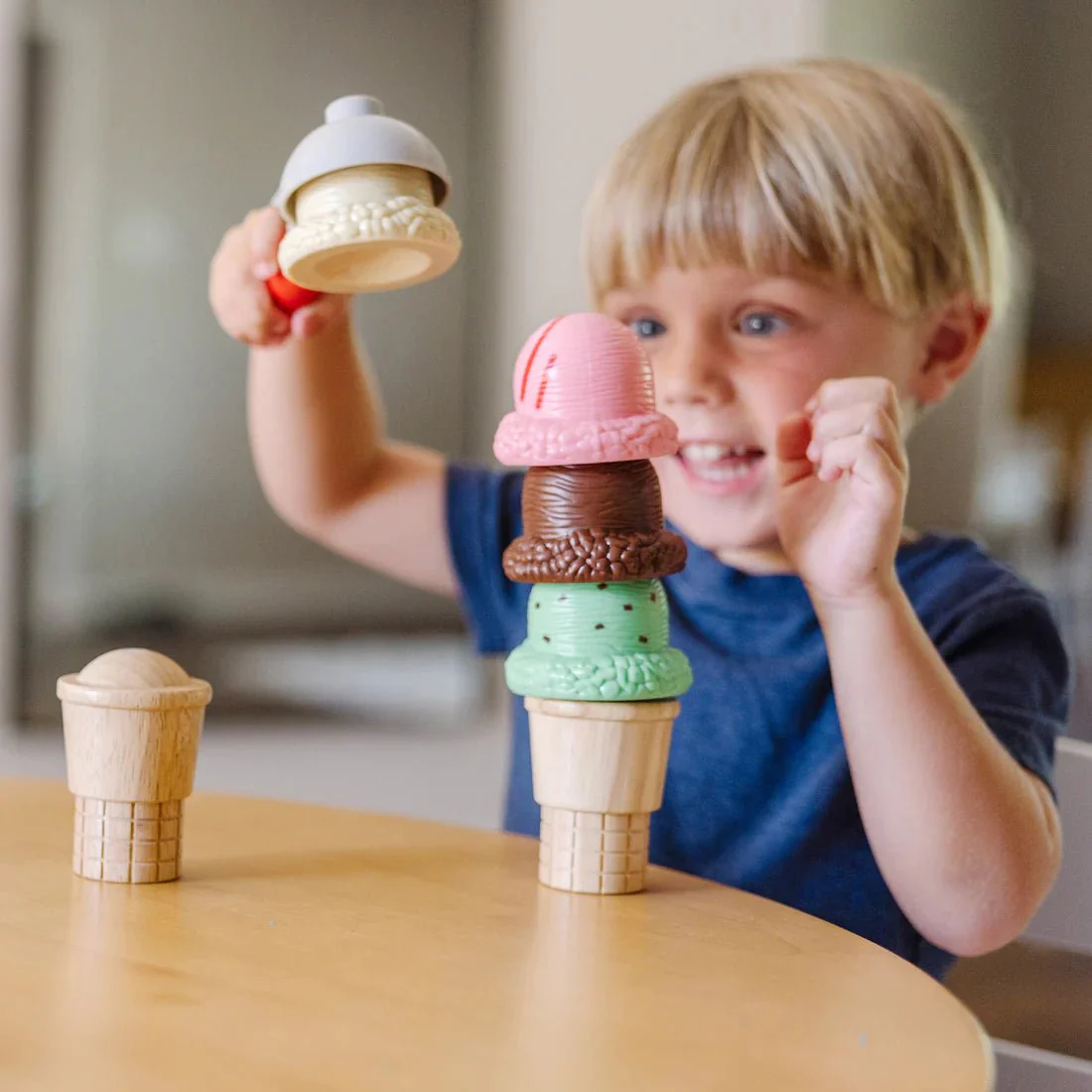 Melissa & Doug Scoop & Stack Ice Cream Cone Play Set - Image 4