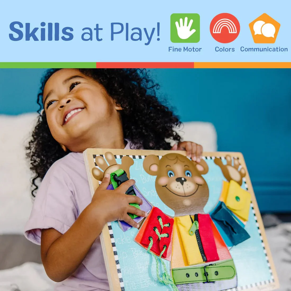 Melissa & Doug Wooden Basic Skills Puzzle Board - Image 2